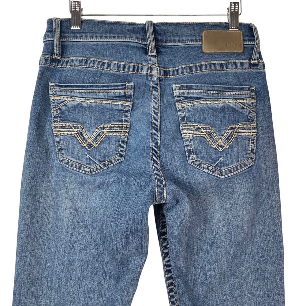 BKE Jake Blue Straight Leg Jeans 30x34 Button Zip Fly Embroidered Pocket - Picture 4 of 8